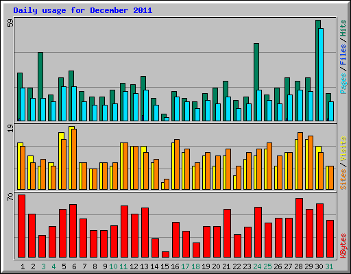 Daily usage for December 2011