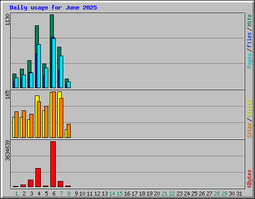 Daily usage for June 2025