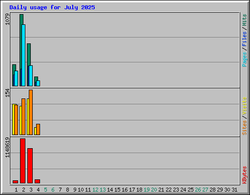 Daily usage for July 2025