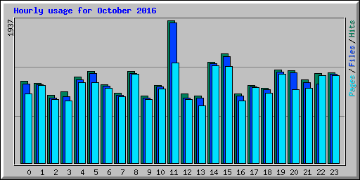 Hourly usage for October 2016